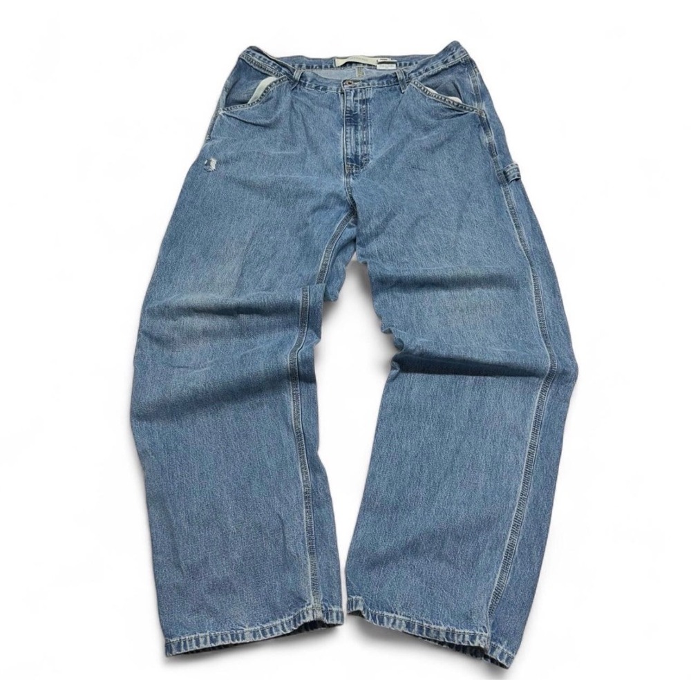 Gap Factory Mens Carpenter Jeans Blue Denim Utility Workwear 36x32